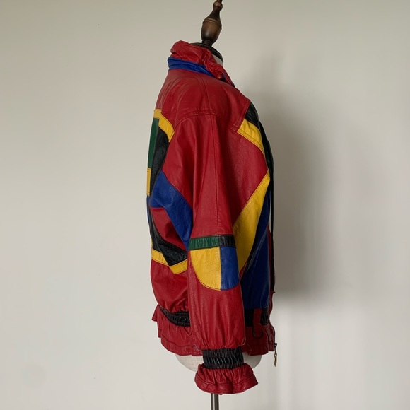 INSANE✨ Vintage Leather Patchwork Jacket - Picture 4 of 16